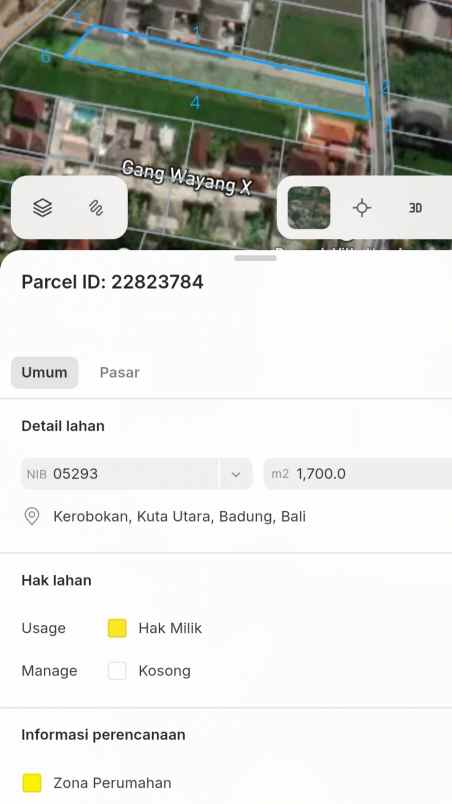 dijual tanah tegal cupek