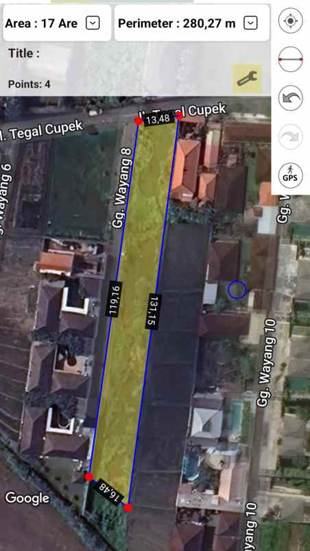 dijual tanah tegal cupek