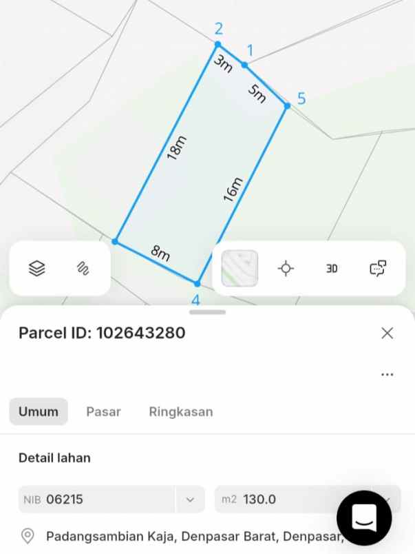 dijual tanah tunjung sari