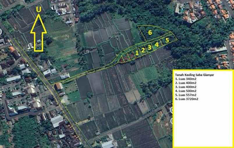 jual tanah 6 unit murah kawasan saba gianyar bali