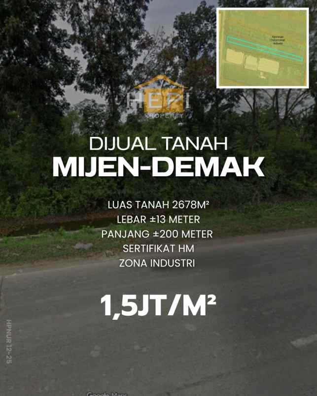 jual tanah area industri mijen demak