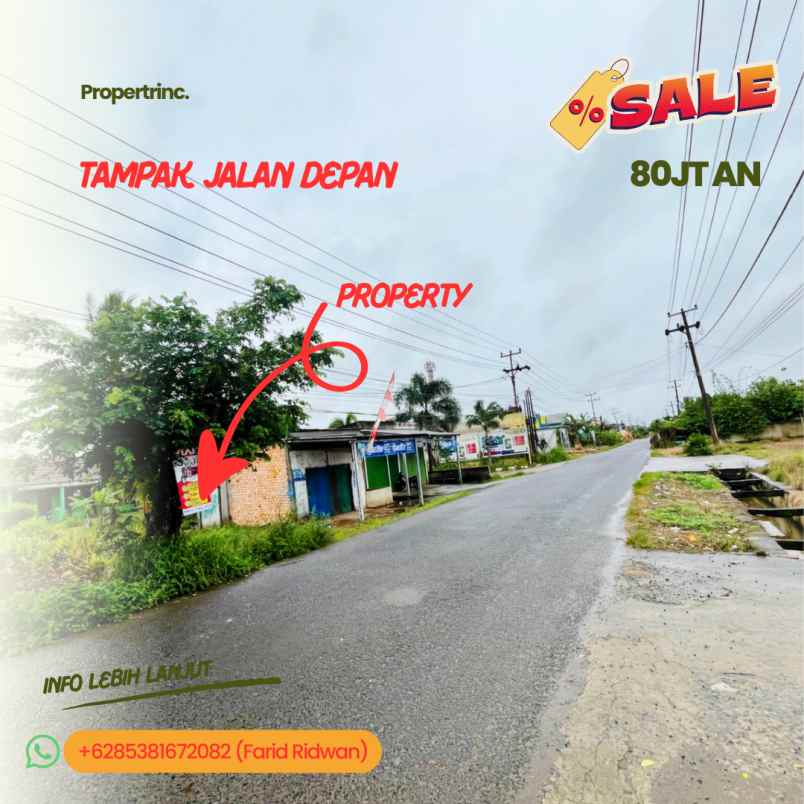 jual tanah kavling mata merah pinggir jalan palembang