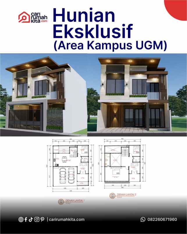 rumah baru 2 lantai area kampus ugm jogja jl sulawesi