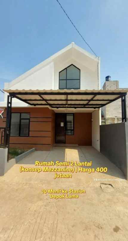 rumah mezzanine semi 2 lantai cipayung depok
