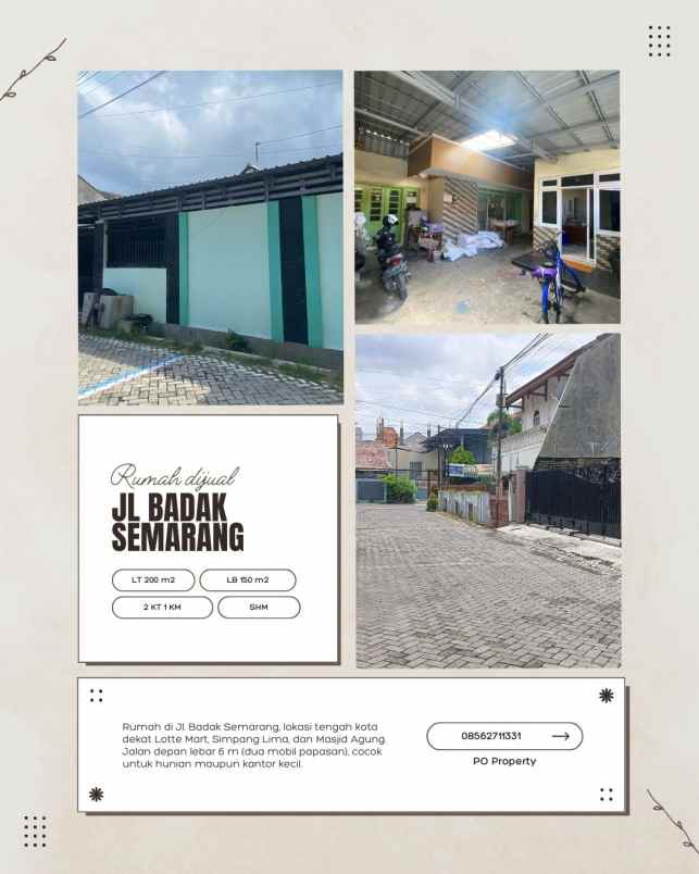 rumah strategis jl badak semarang dekat simpang lima