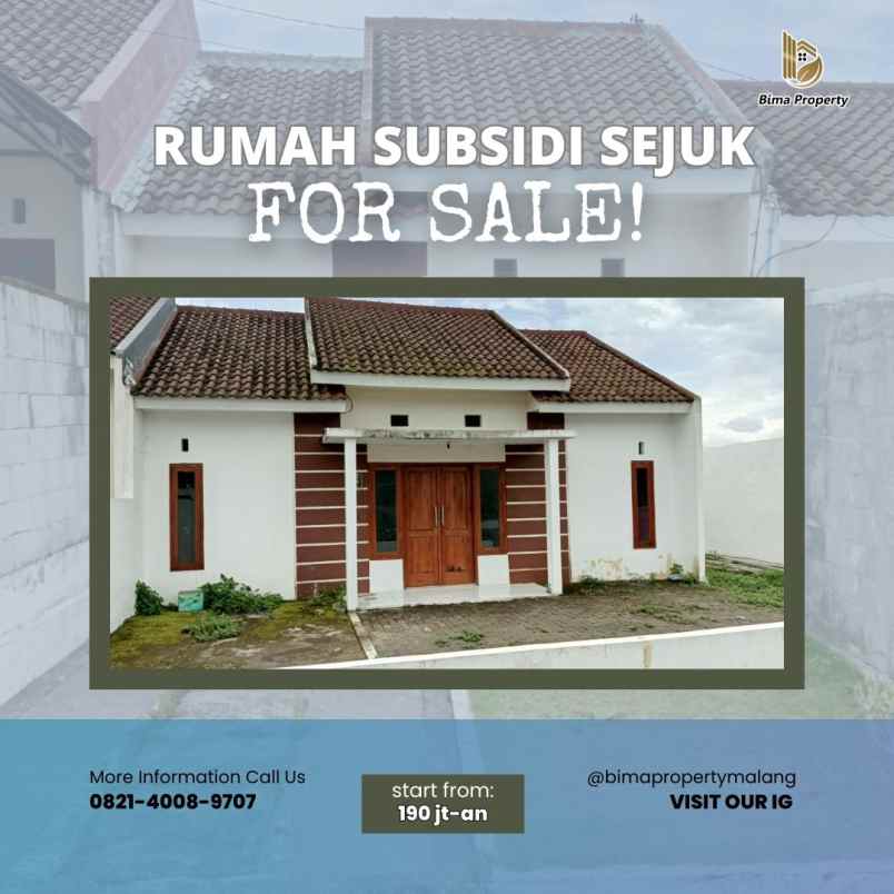 rumah subsidi sejuk dekat jalan raya di malang