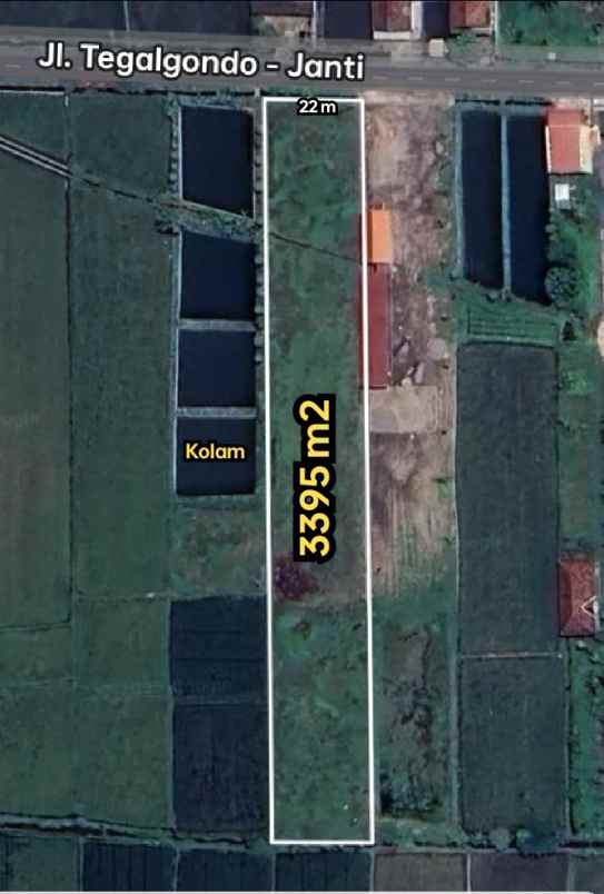 tanah 3395m2 muka 22m tepi jalan janti klaten 1 3m