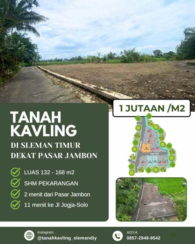 tanah kavling di sleman timur dekat pasar jambon