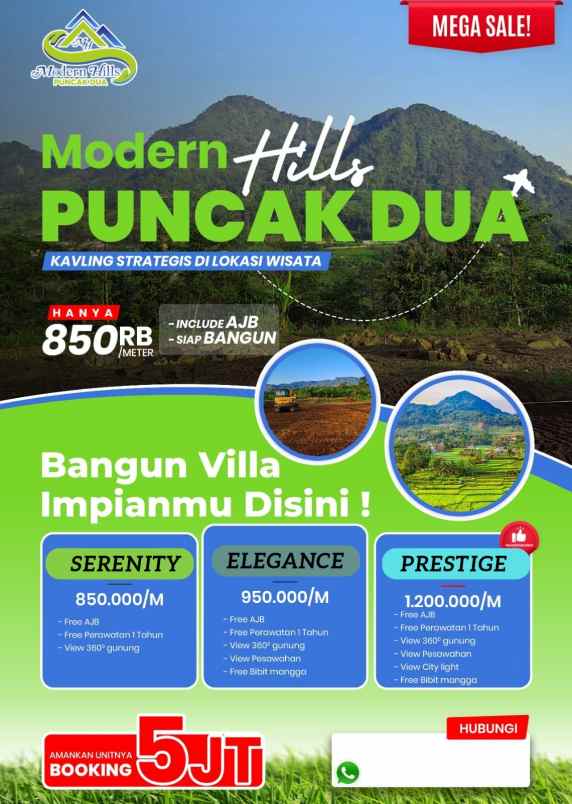 tanah kavling sukamakmur puncak dua