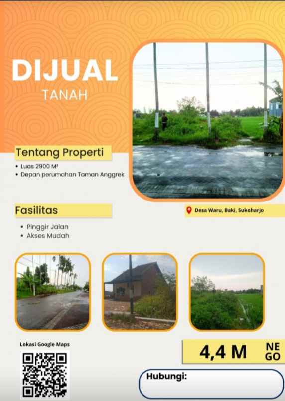 tanah murah 2 shm 2 muka