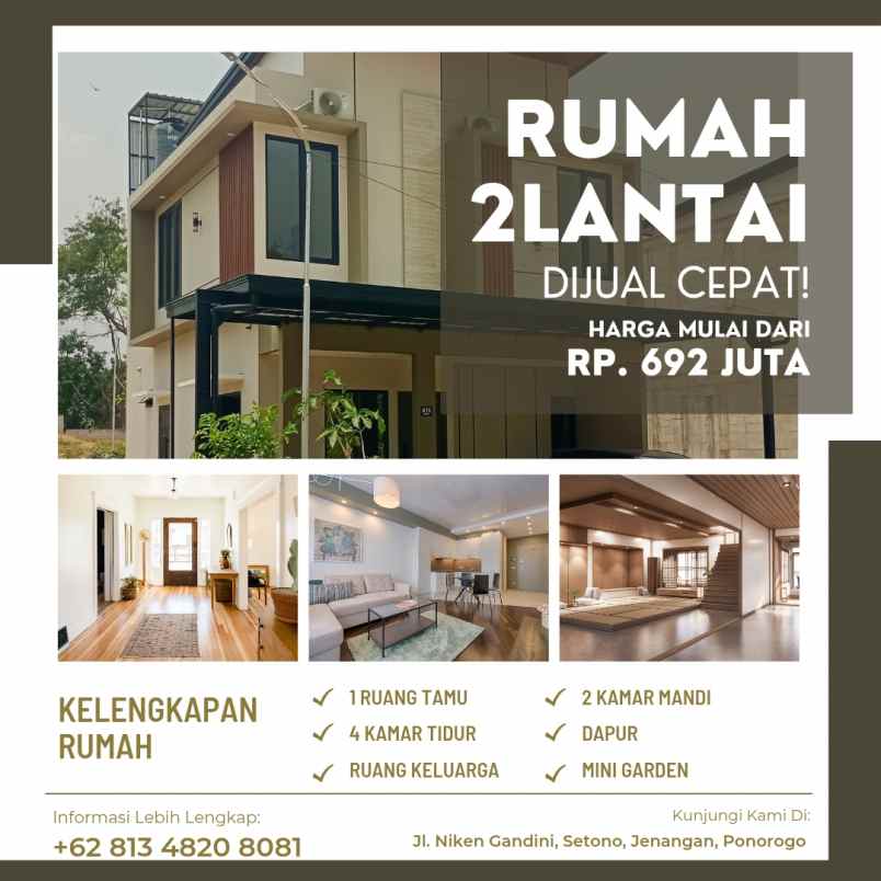 terlaris rumah syariah empat kamar tidur di ponorogo