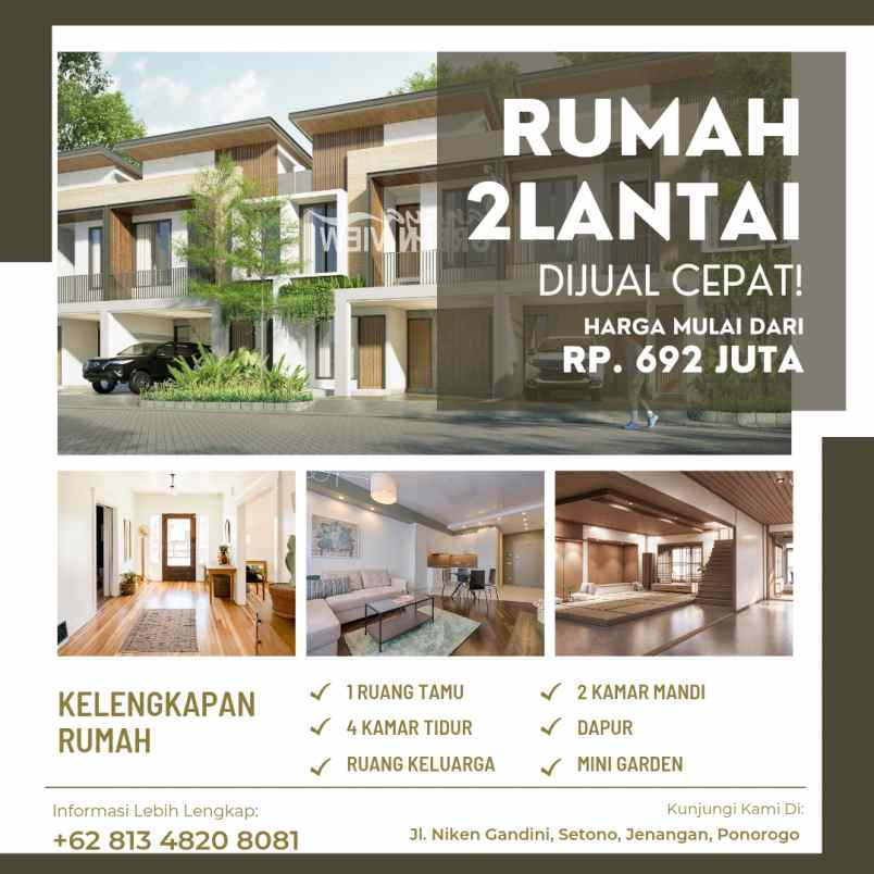 terlaris rumah syariah empat kamar tidur di ponorogo