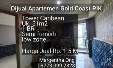 apartemen gold coast pik tower caribean semi furnish