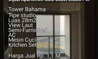 apartemen studio gold coast pik tower bahama view laut