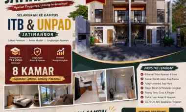 Dijual Kost 8 Kamar Full Furnish di Jatinangor, 2 menit ITB