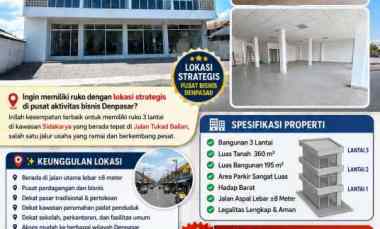 dijual murah ruko besar 3 lantai di sidakarya denpasar