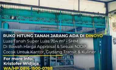 Dijual Ruko Hitung Tanah Dinoyo Tegalsari Surabaya Pusat SHM