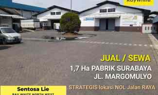 Dijual 1,7 Ha Pabrik Raya Margomulyo Surabaya Strategis Lokasi