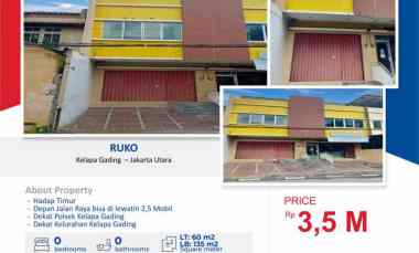 dijual ruko gudang kantor kelapa gading jakarta utara