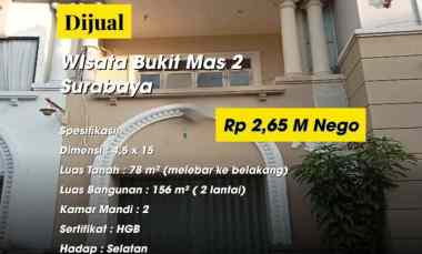 dijual ruko wisata bukit mas 2 lidah wetan surabaya