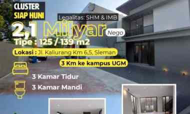 3 km ke Kampus Ugm Rumah Mewah Cluster di Jakal km 6,5, Sleman