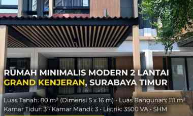 Dijual Rumah Minimalis Modern Grand Kenjeran Surabaya Timur