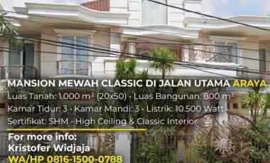 Dijual Rumah Mewah Araya Surabaya Dimensi 20x50 Hadap Timur
