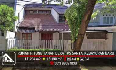 Rumah Tua Hitung Tanah di Area Hunian dekat Ps Santa, Kebayoran Baru