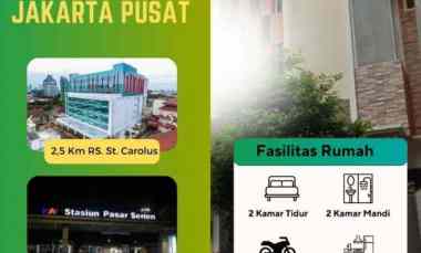 dijual rumah baru 3 lantai di johar baru jakarta pusat