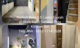 Rumah Dijual di Bluru Kidul Sidoarjo 1.5 Lantai Baru Free Kitchen Set