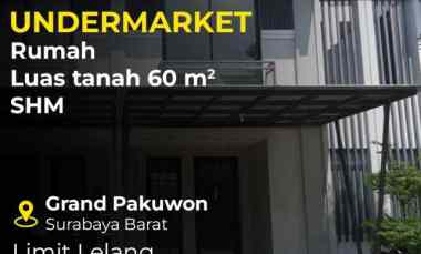 Dijual Rumah Aset Lelang Grand Pakuwon Cluster Gladstone Surabaya SHM