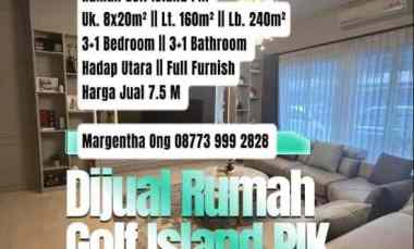 dijual rumah golf island pik hadap utara full furnish