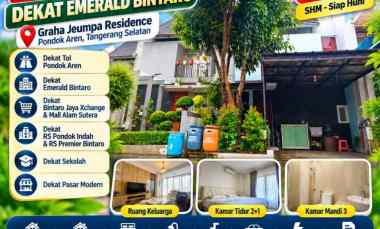 Rumah Dijual Pondok Kacang Barat dekat Emerald Bintaro SHM