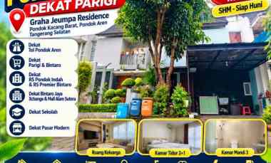 Rumah Dijual Pondok Aren dekat Parigi LT 81m LB 100m SHM