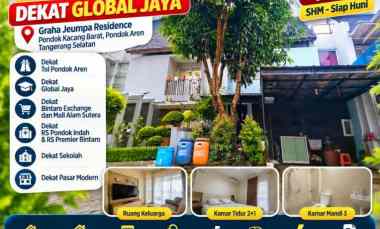 Rumah Strategis Pondok Aren dekat Global Jaya, SHM, 2 Lantai