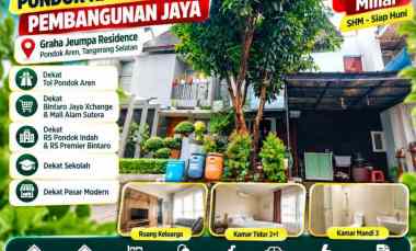 Rumah Dijual Pondok Kacang Barat Pembangunan Jaya 2 Lantai