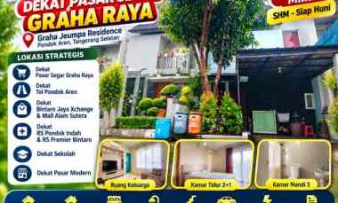 Rumah Dijual Pondok Kacang Barat dekat Pasar Segar Graha Raya
