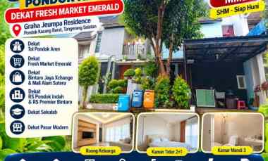 Rumah Strategis Pondok Aren dekat Fresh Market Emerald SHM