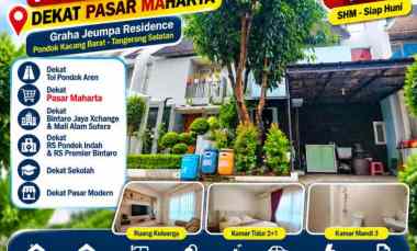 Rumah Dijual Pondok Aren dekat Pasar Maharta LT 81 LB 100
