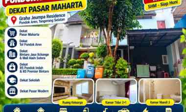 Rumah Dijual Pondok Kacang Barat dekat Pasar Maharta, LT 81m