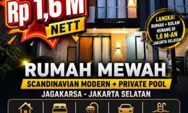 Turun Harga Rumah Mewah Lt 100/150 Private Pool Jagakarsa Cuma 1