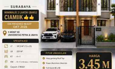 Minimalis 2 Lantai Baru Ciamiik, Jemursari Surabaya, Ready Okt 2026