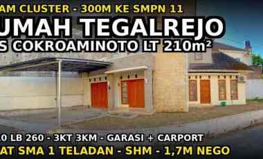 Dijual Rumah Cluster HOS Cokroaminoto 300m ke SMPN 11 Jogja Tegalrejo