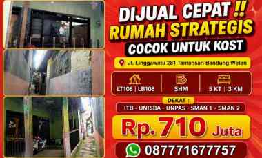 dijual rumah jl linggawatu tamansari