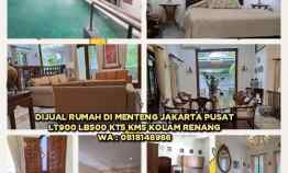 Rumah Mewah di Menteng Jakarta Pusat Lt900 Lb500 Kt5 Km5 Kolam Renang