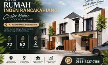 Jual Rumah Inden Cluster Rancakahiang Bojongloa Modern Strategis