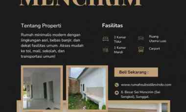 dijual rumah jl sei mencirim