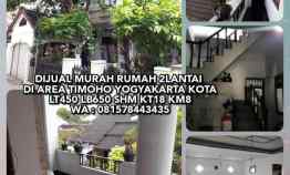 Dijual Murah Rumah 2 lantai di Area Timoho Yogyakarta Kota Lt450 Lb650