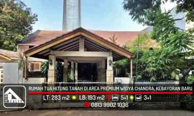 Rumah Lama Hitung Tanah di Area Widya Chandra, Kebayoran Baru