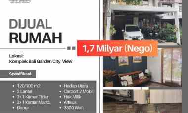 dijual rumah komplek bali garden city view